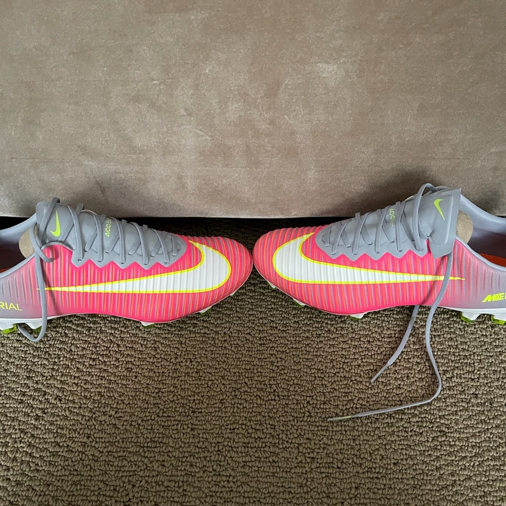 Nike Mercurial Firm Ground Soccer Cleats Pink Gray